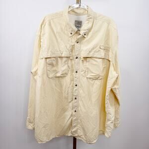 L.L. Bean Tropicwear Long Sleeve Button Down Fishing Shirt Yellow Size XXL
